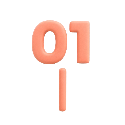 Illustration 3D du numéro 01, symbole de premier service et excellence pour Mon Petit Personnel, entreprise d'aide à domicile.